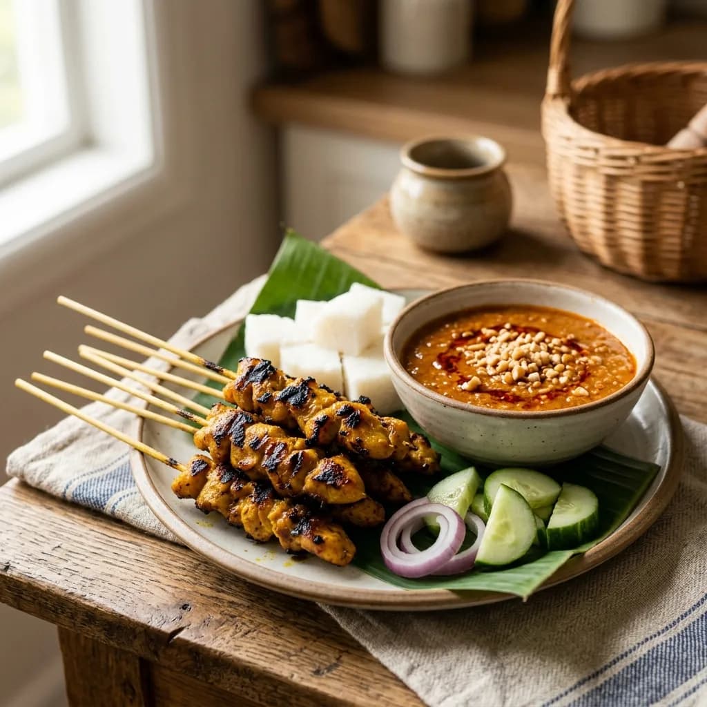 Recipe cover: Chicken Satay with Peanut Sauce