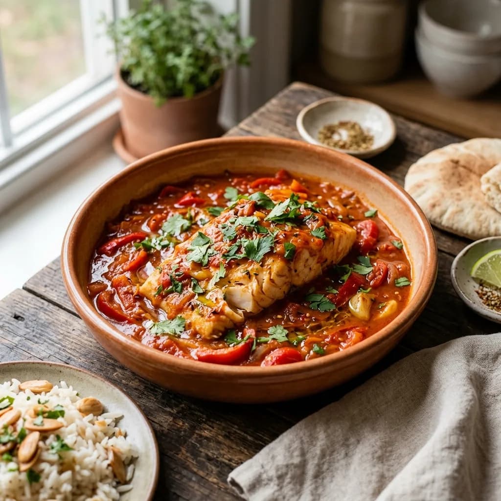 Recipe cover: Gazan Cumin And Red Pepper Braised Cod