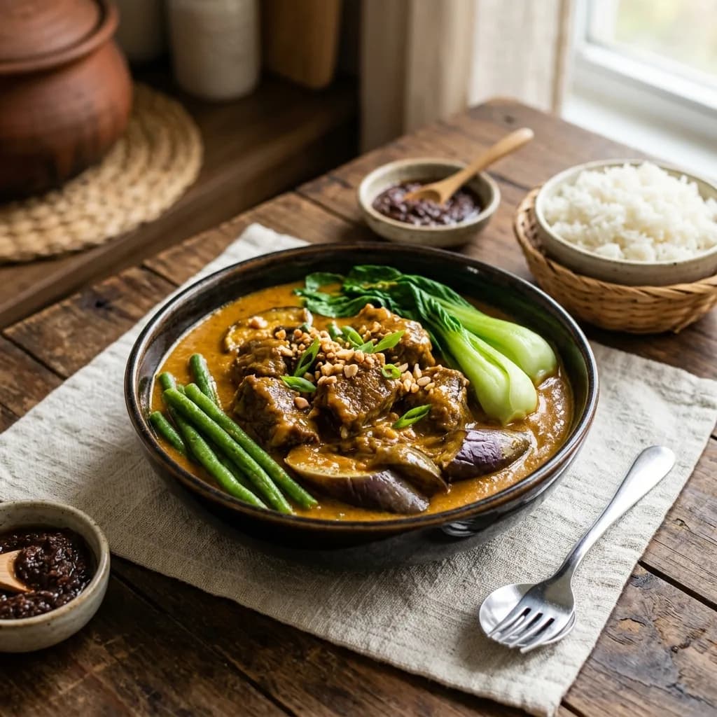 Recipe cover: Filipino Beef Kare-Kare In Savory Peanut Sauce
