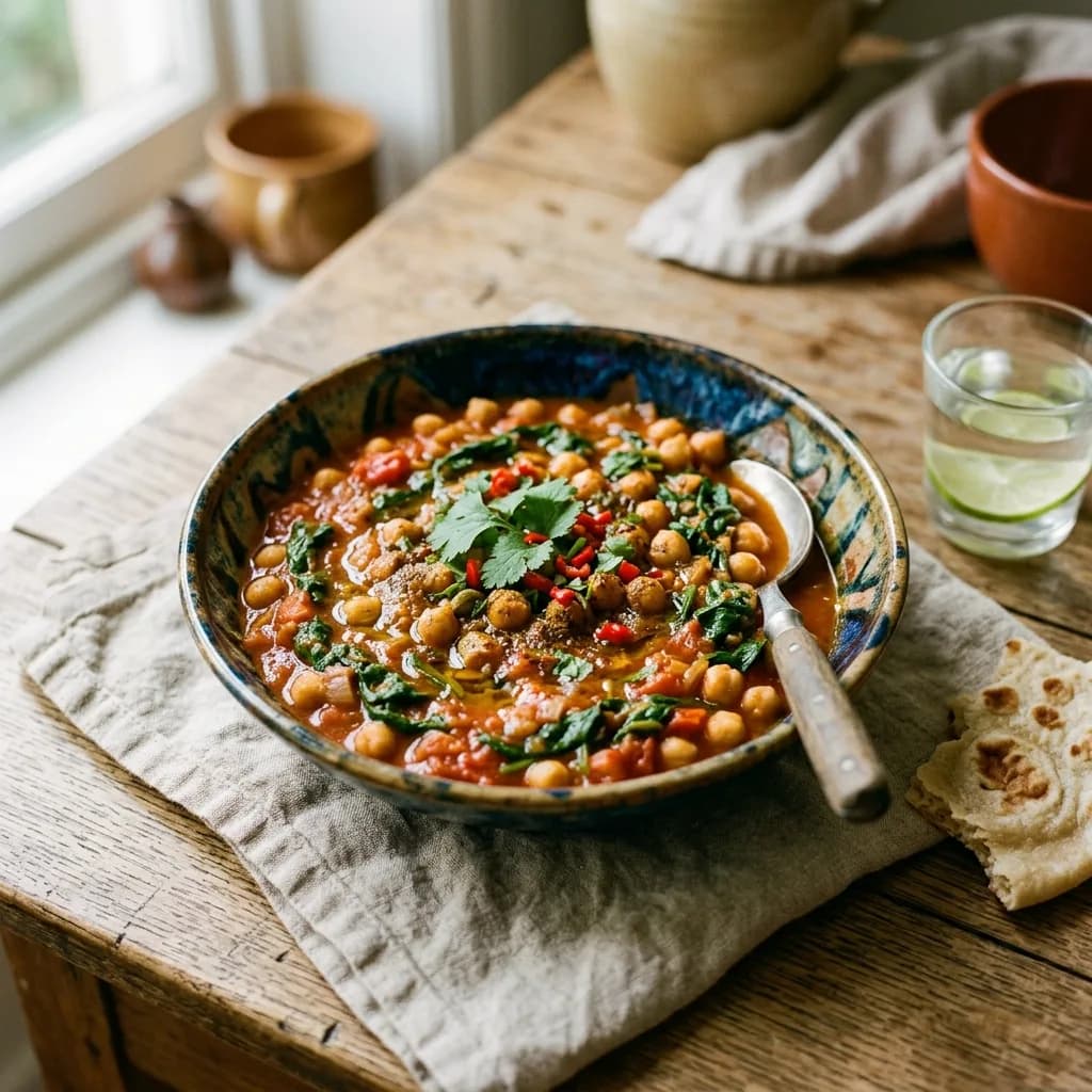 Recipe cover: Somali Xawaash Spiced Chickpea And Spinach Stew