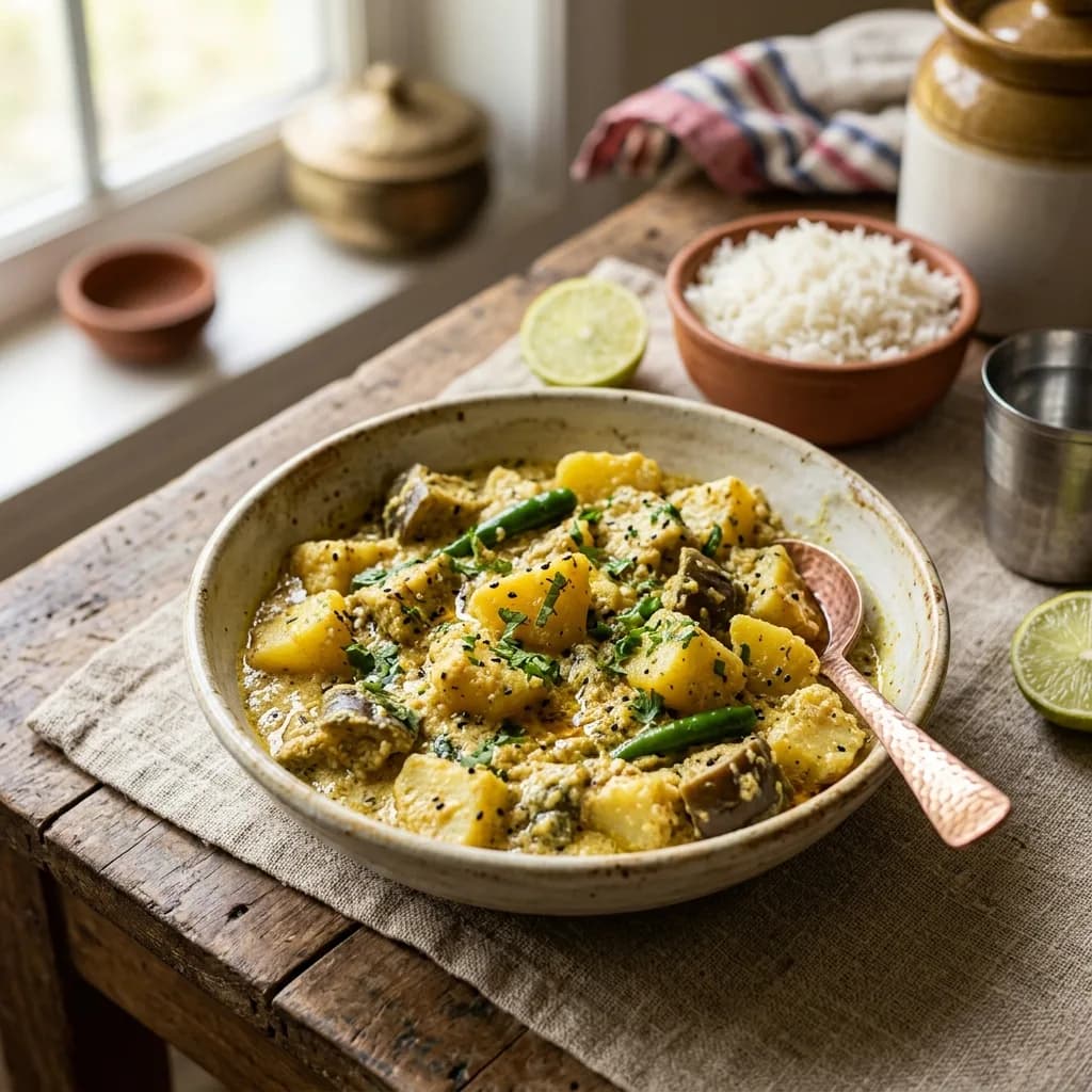 Recipe cover: Bengali Poppy Seed Eggplant And Potato
