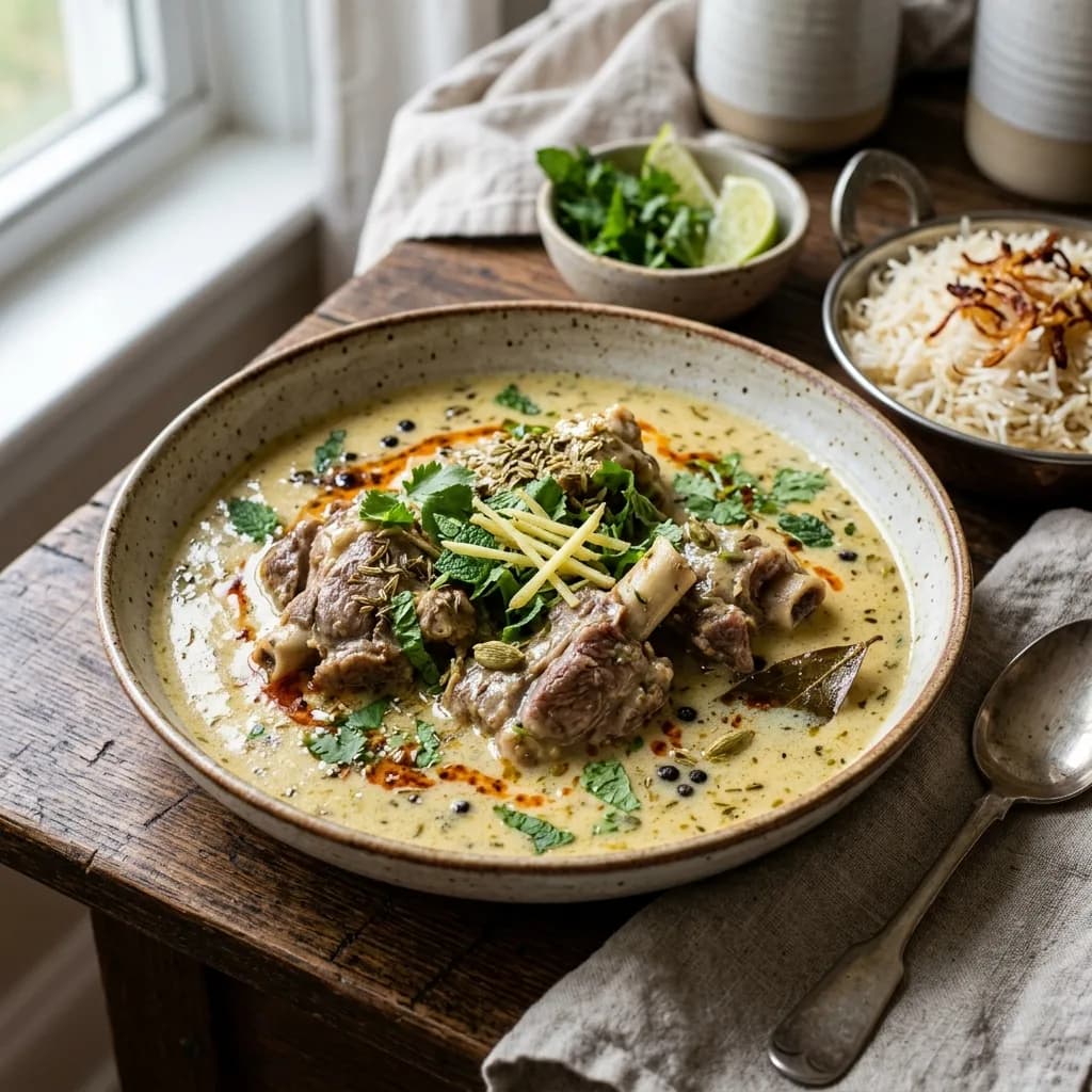 Recipe cover: Kashmiri Spiced Yogurt Lamb Yakhni