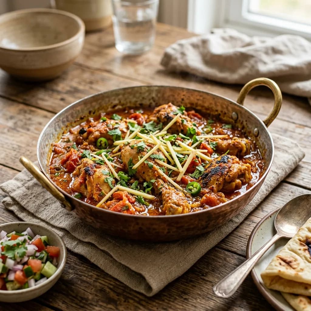 Recipe cover: Sindhi Ginger Tomato Chicken Karahi