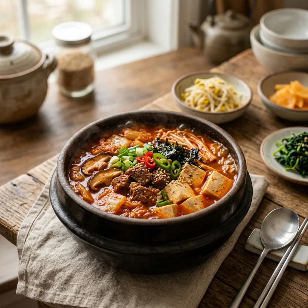 Recipe cover: Smoky Kimchi And Tofu Stew With Beef