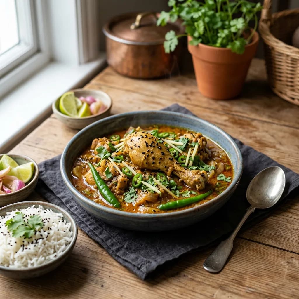 Recipe cover: Bengali Nigella And Green Chili Chicken