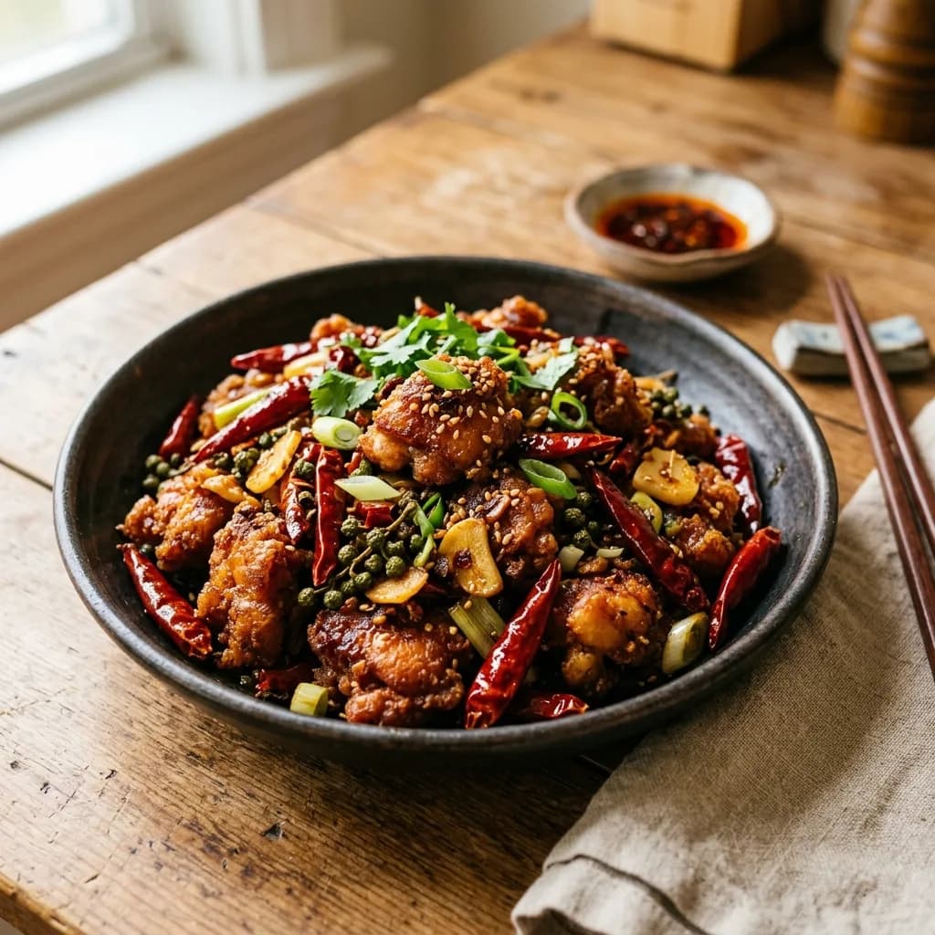 Recipe cover: Hunan-Style Crispy Chili Chicken Thighs