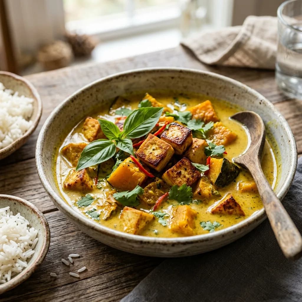 Recipe cover: Thai Pumpkin And Tofu Yellow Curry