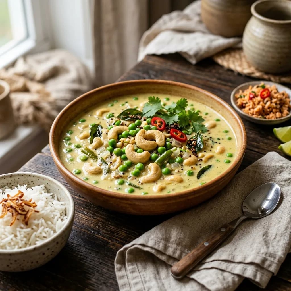 Recipe cover: Sri Lankan Creamy Cashew And Green Pea Curry