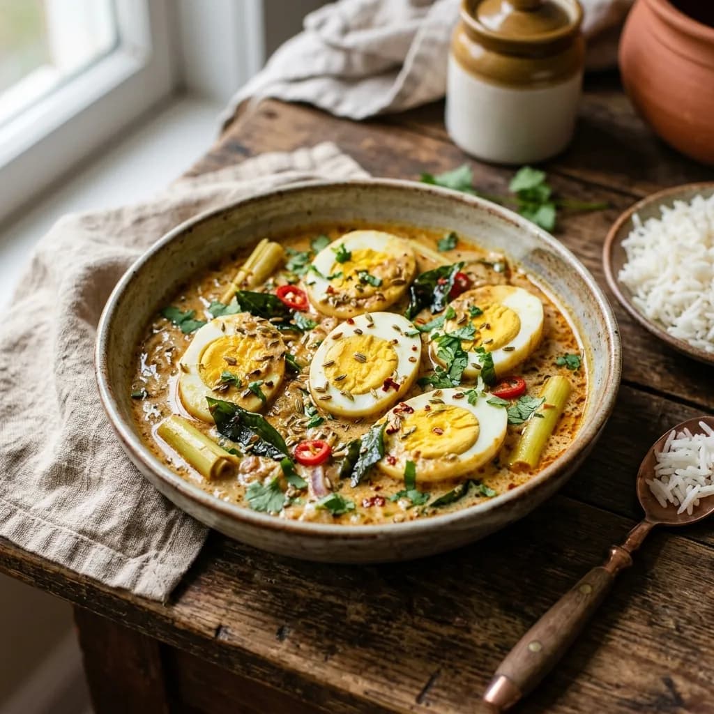 Recipe cover: Sri Lankan Spiced Coconut Egg Curry With Lemongrass