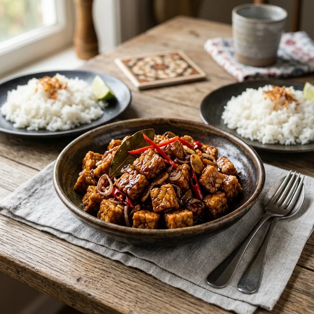 Recipe cover: Tempe Orek (Sweet Soy Glazed Crispy Tempeh)