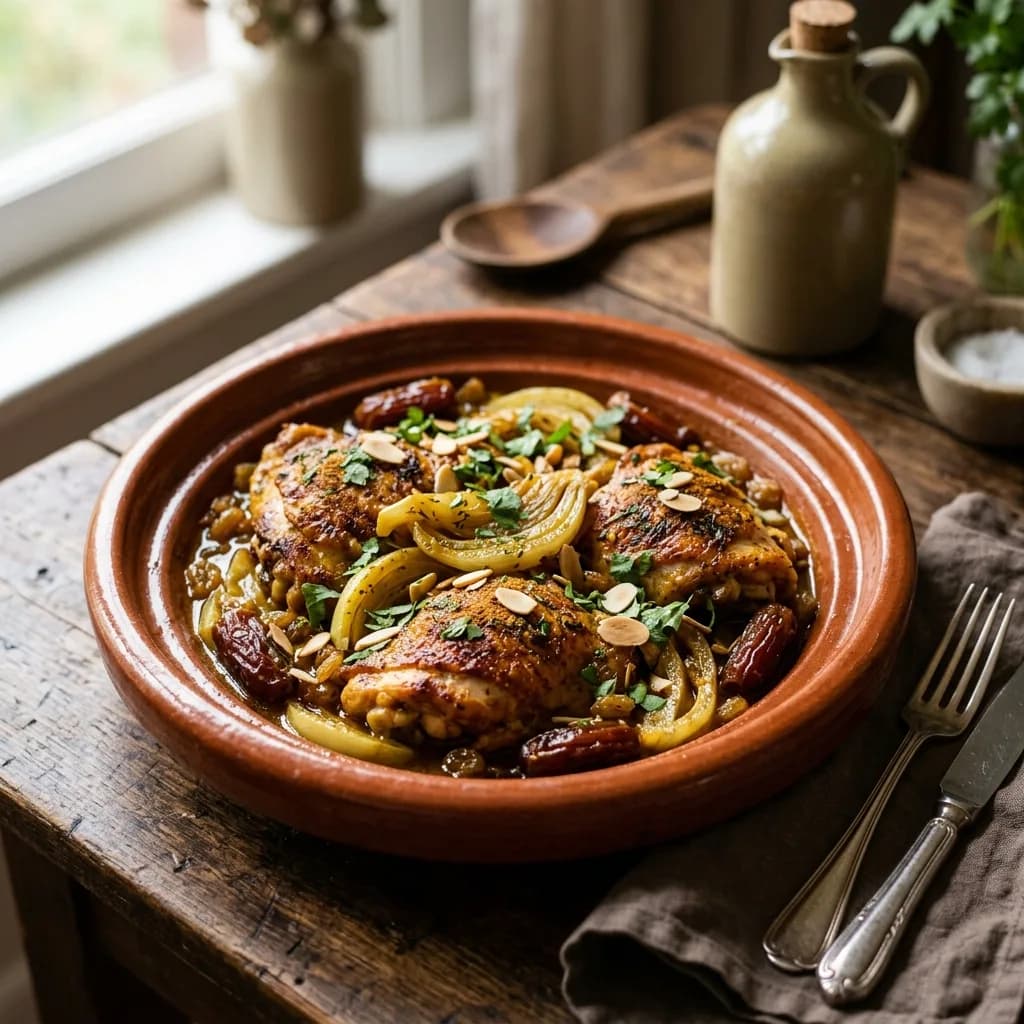 Recipe cover: Moroccan Chicken Thighs With Caramelized Fennel And Dates