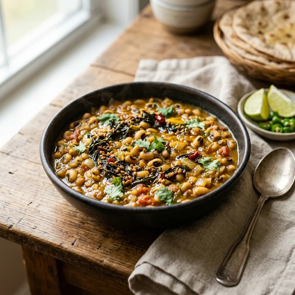 Recipe cover: Nepalese Jimbu Tempered Black-Eyed Pea Stew