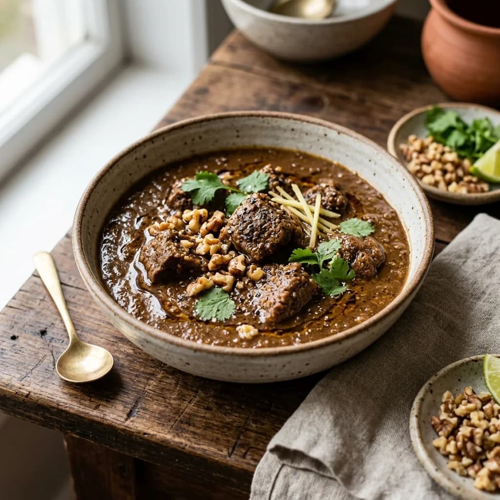 Recipe cover: Gilgit Roasted Walnut And Lamb Stew
