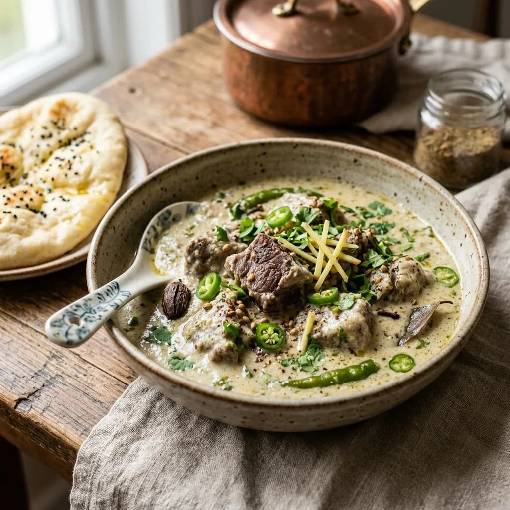 Recipe cover: Multani Green Chili White Beef Korma