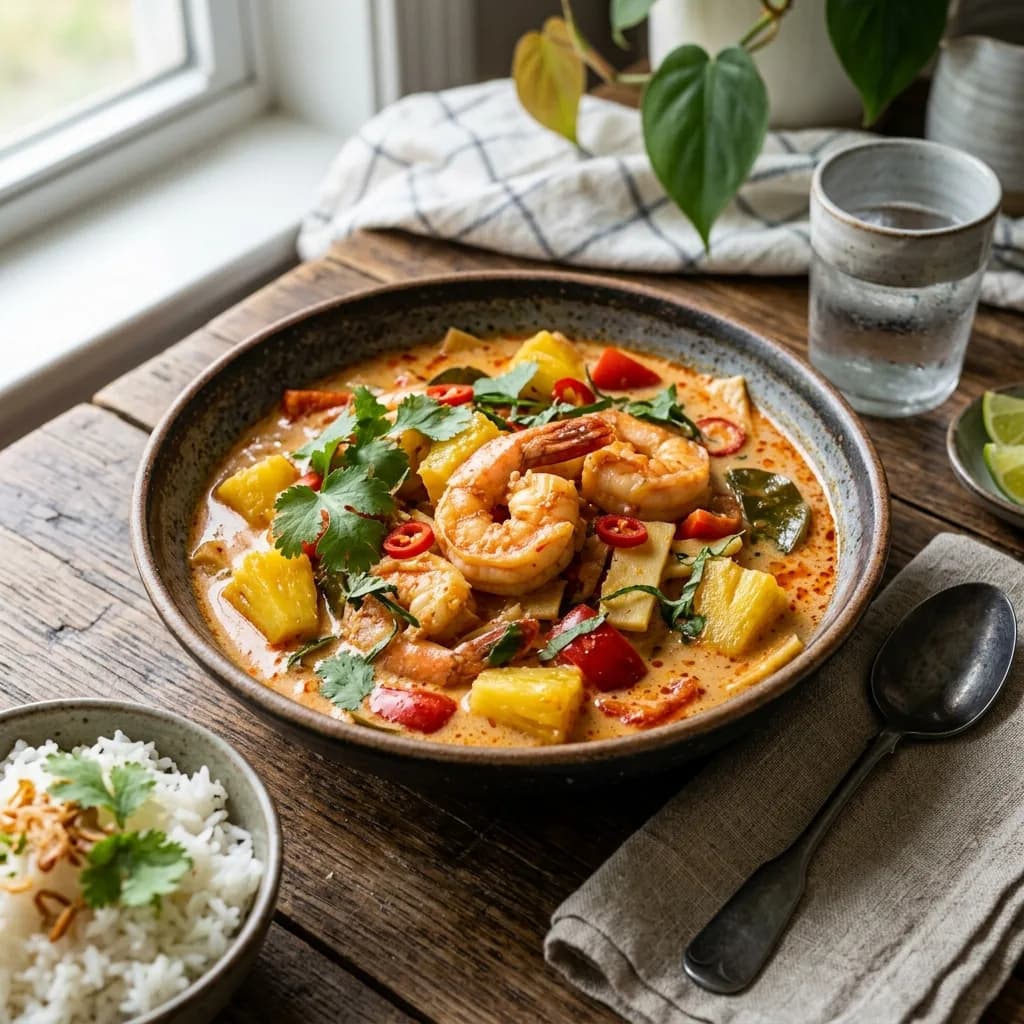 Recipe cover: Thai Red Curry Shrimp With Pineapple