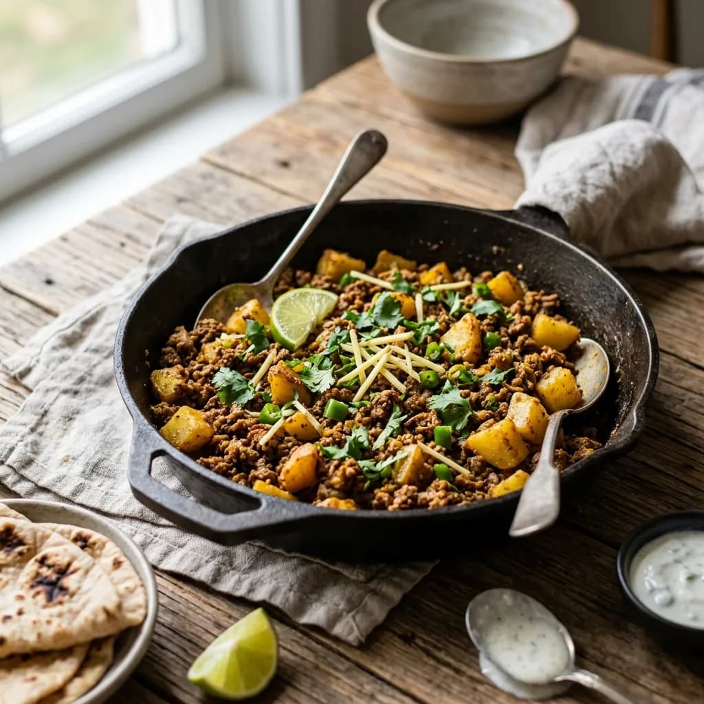 Recipe cover: Lahori Spiced Ground Beef And Potato Skillet