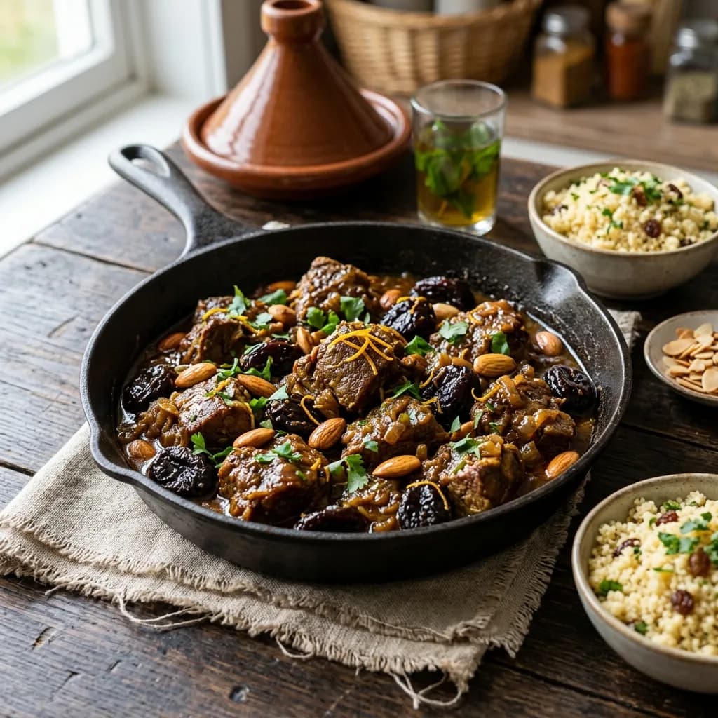 Recipe cover: Moroccan Spiced Lamb Shoulder Skillet With Prunes
