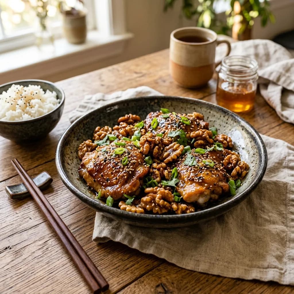 Recipe cover: Beijing-Style Honey Sesame Walnut Chicken