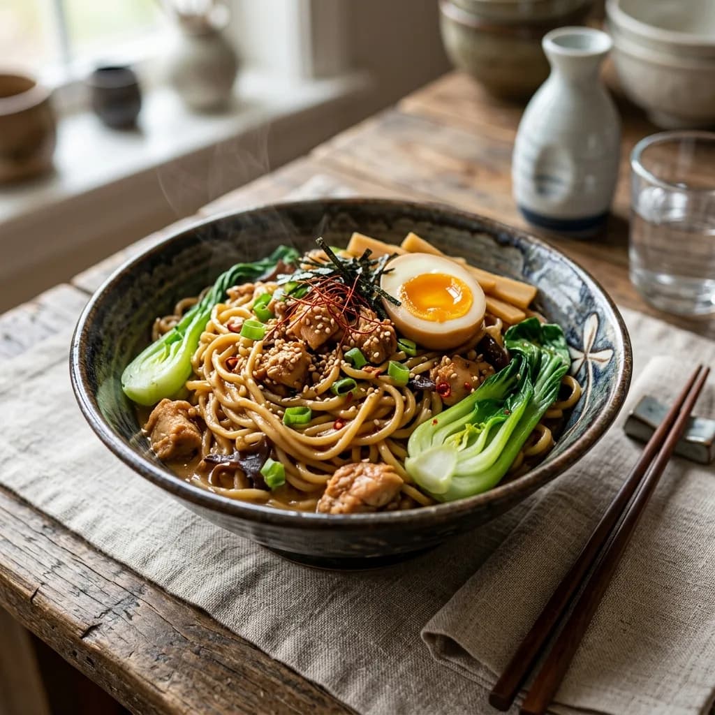 Recipe cover: Creamy Sesame Miso Ramen Stir-Fry Noodles