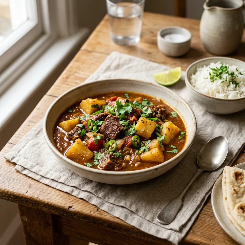 Recipe cover: Somali Braised Beef And Cassava Maraq