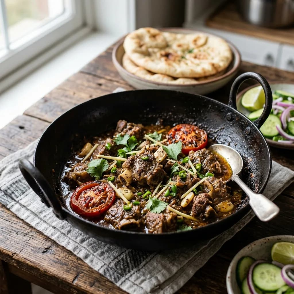 Recipe cover: Peshawari Garlic And Black Pepper Lamb Karahi