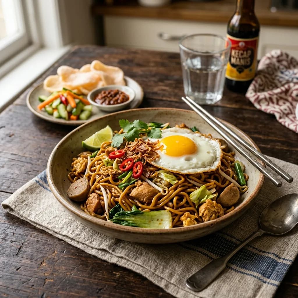 Recipe cover: Mie Goreng Jawa (Javanese Sweet Soy Noodles)