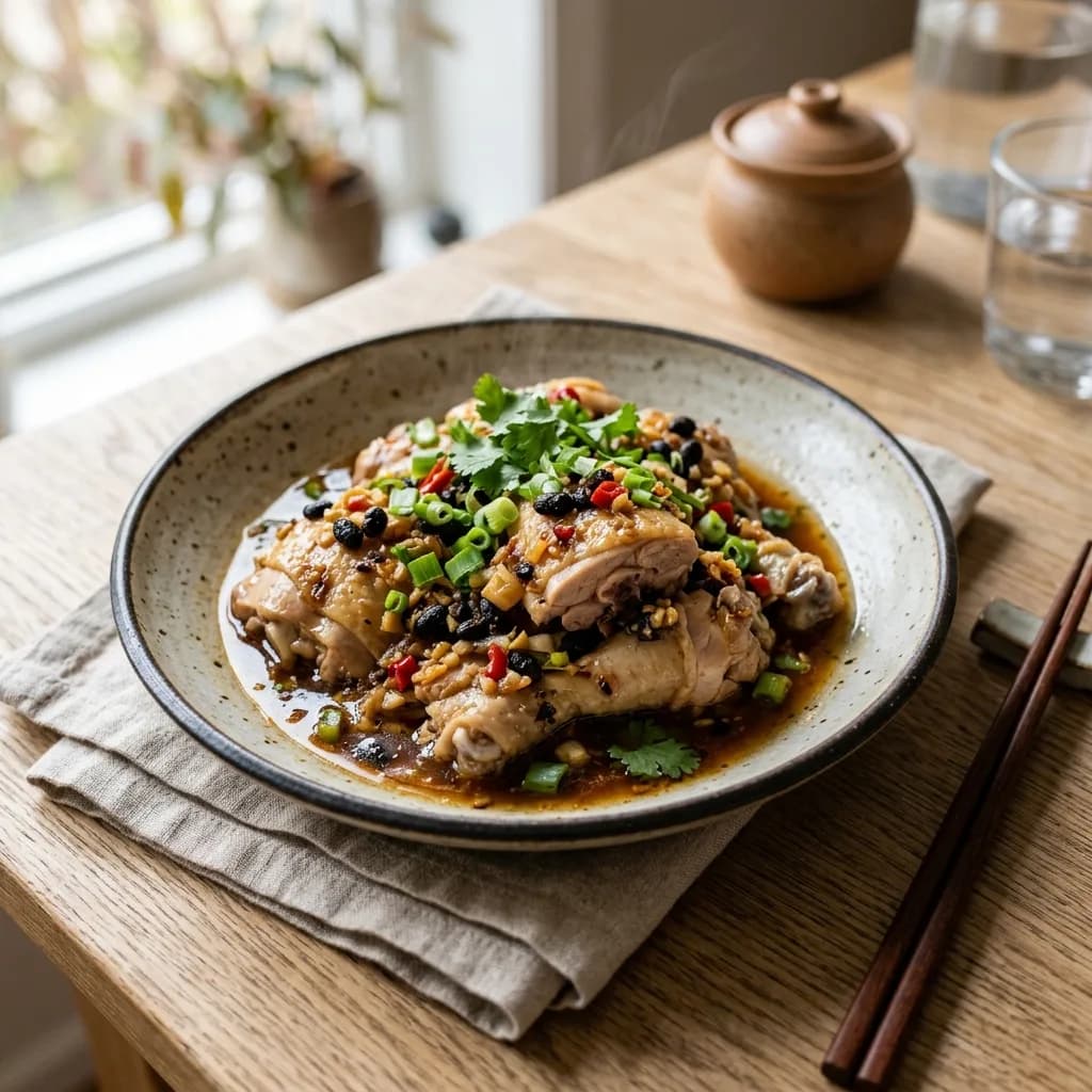 Recipe cover: Cantonese Steamed Chicken With Fermented Black Beans