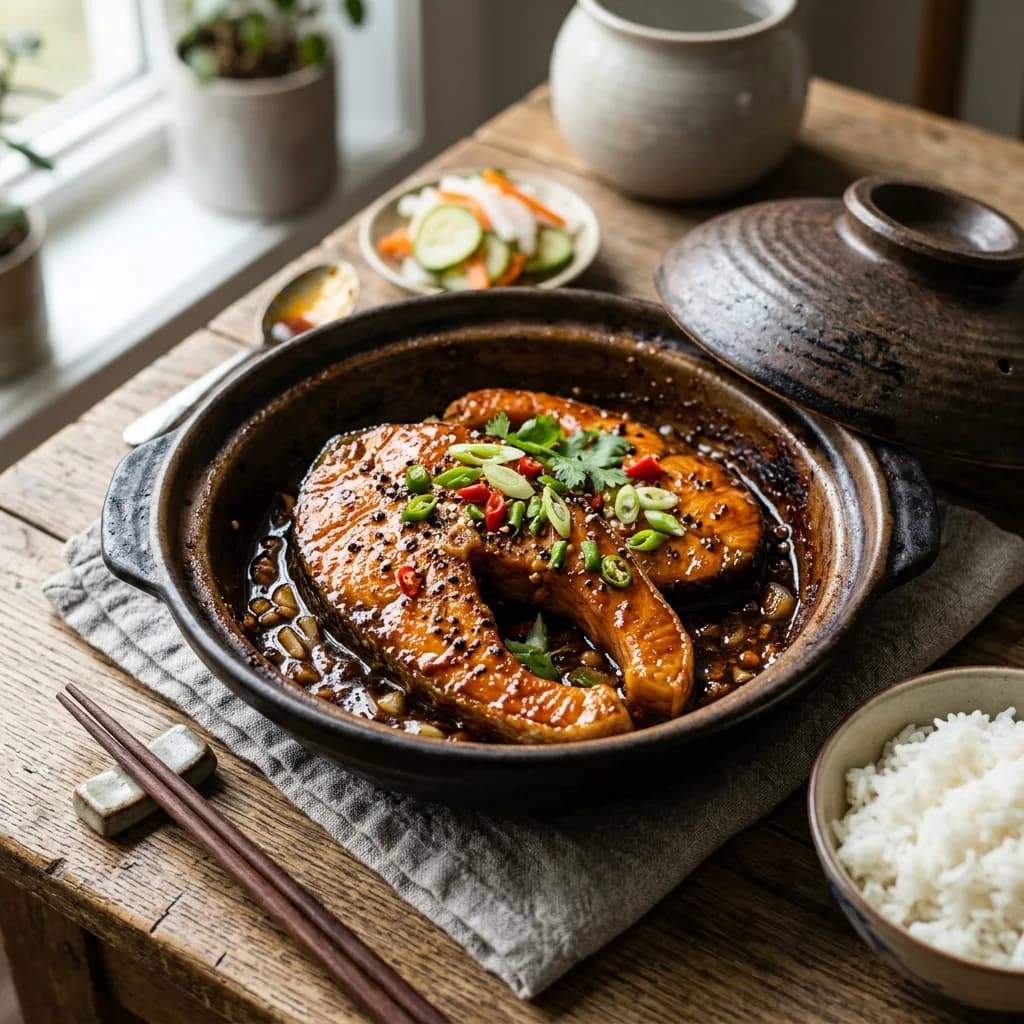 Recipe cover: Vietnamese Caramelized Claypot Salmon