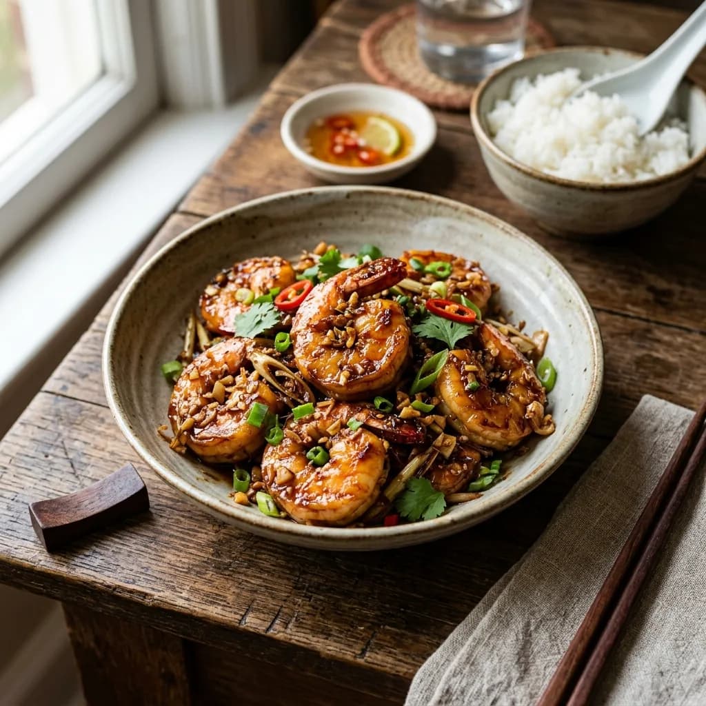 Recipe cover: Vietnamese Caramelized Lemongrass Shrimp