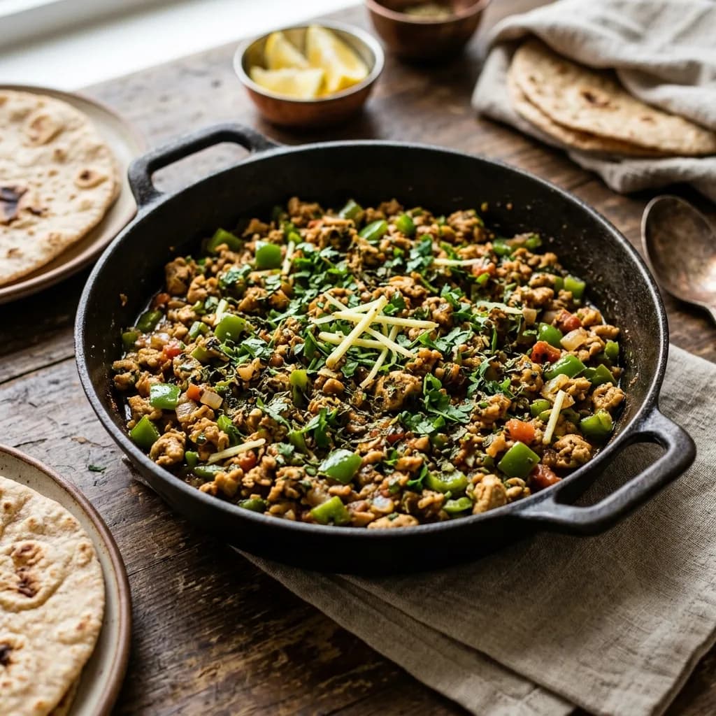Recipe cover: Kasuri Methi And Bell Pepper Chicken Keema