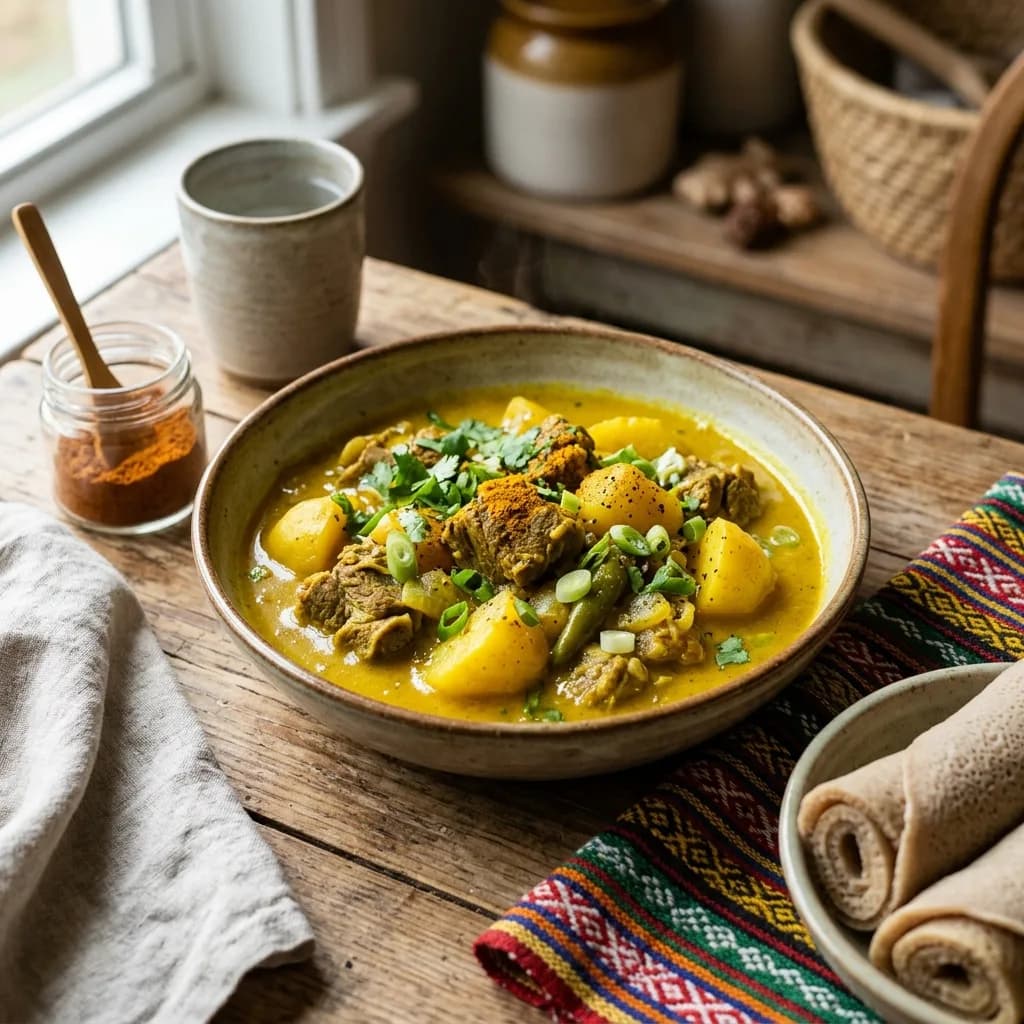 Recipe cover: Ethiopian Turmeric Ginger Lamb Stew With Potatoes