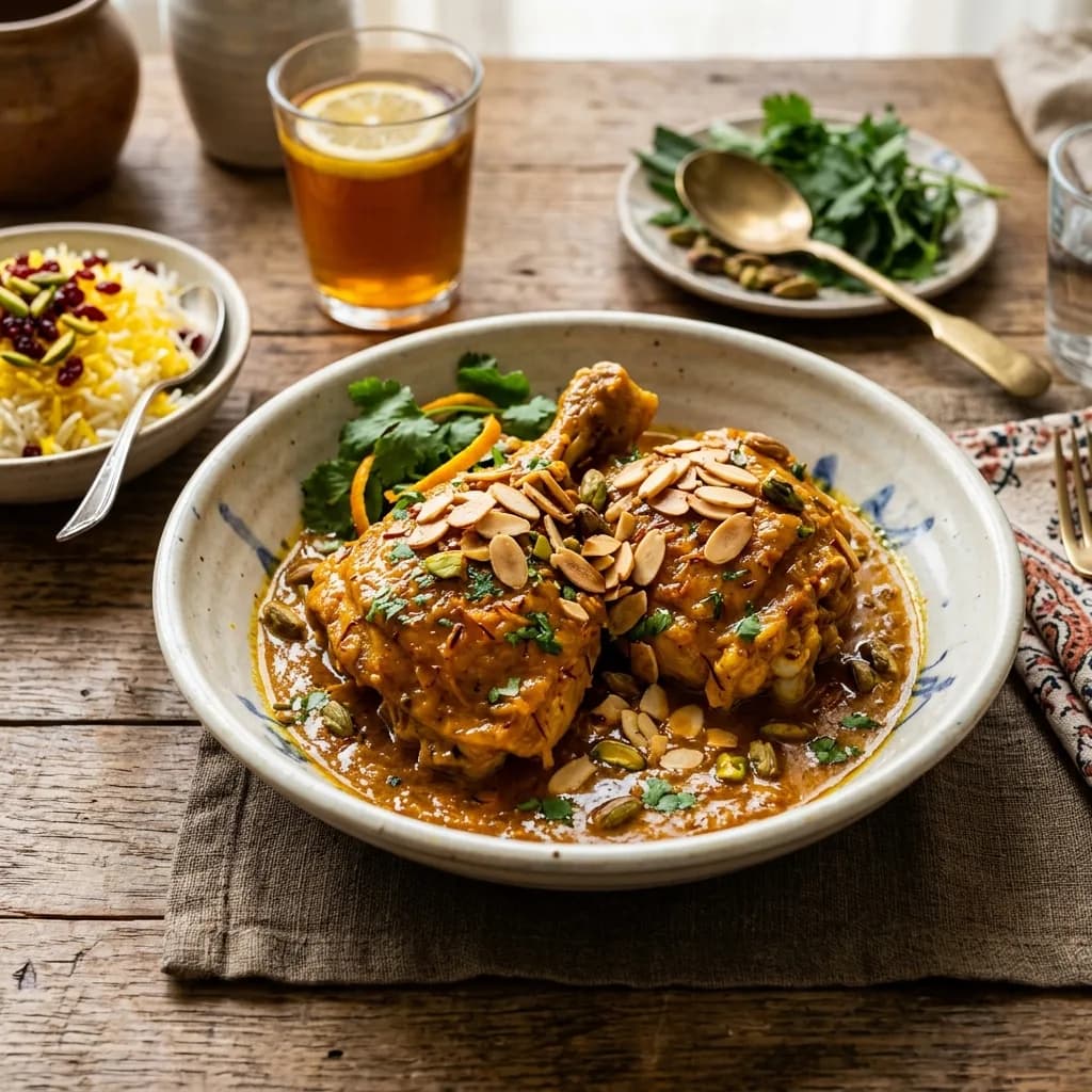 Recipe cover: Iranian Citrus And Cardamom Braised Chicken Thighs