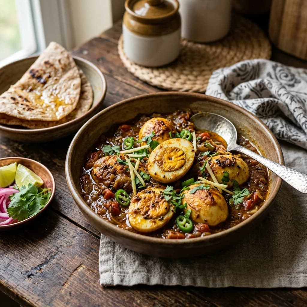 Recipe cover: Rawalpindi Garlic And Mustard Seed Egg Curry