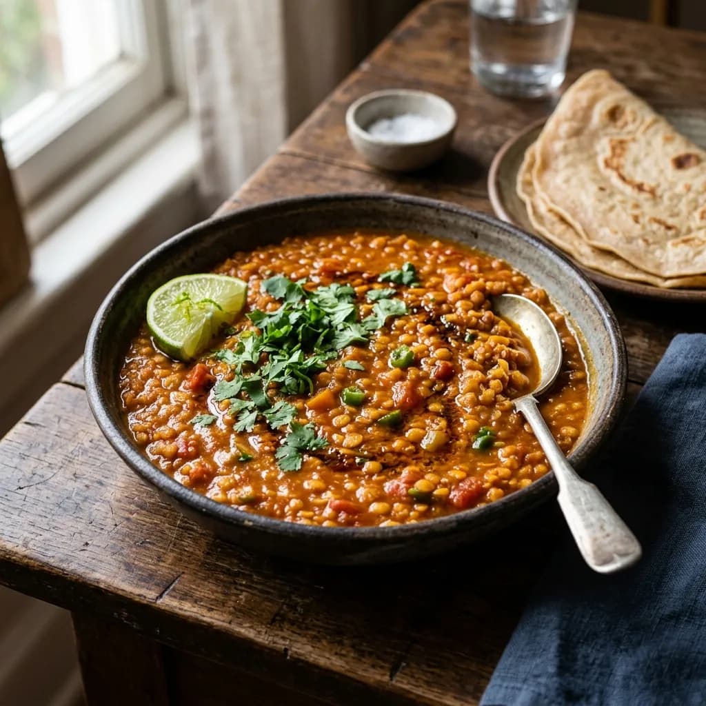 Recipe cover: Somali Spiced Red Lentil Stew With Turmeric And Lime