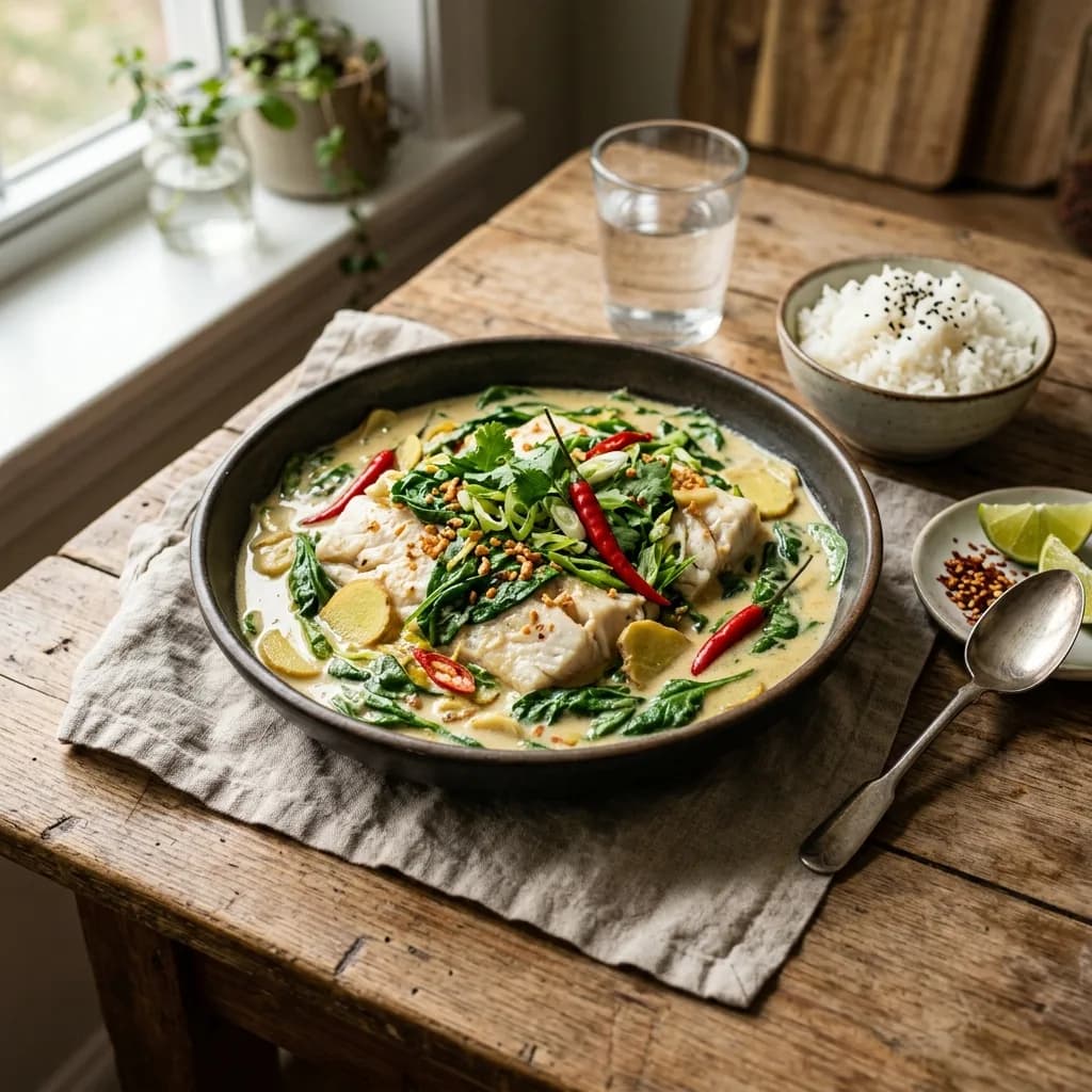 Recipe cover: Coconut Ginger Braised Fish Fillets (Ginataang Isda)
