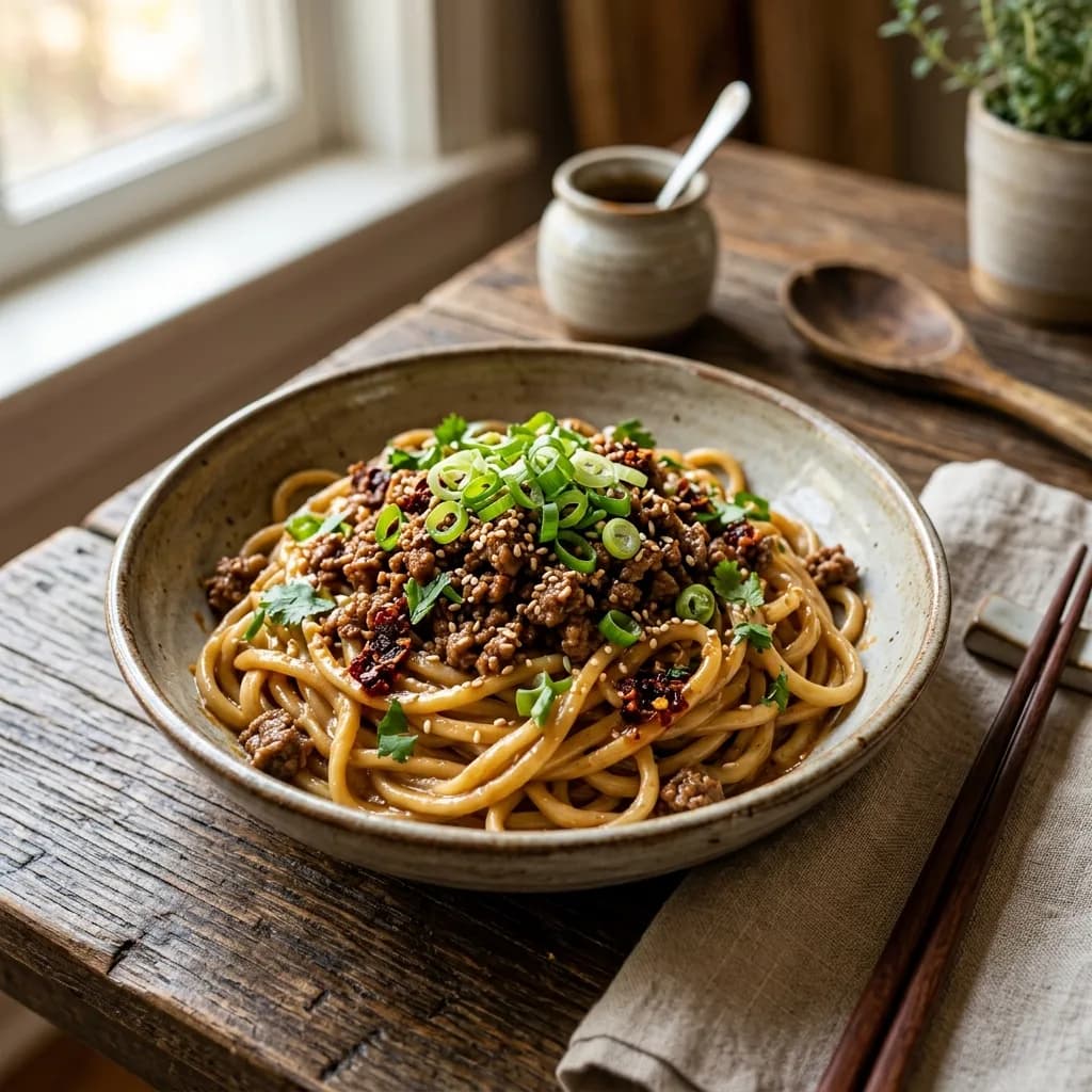 Recipe cover: Sichuan Sesame Beef Noodle Toss