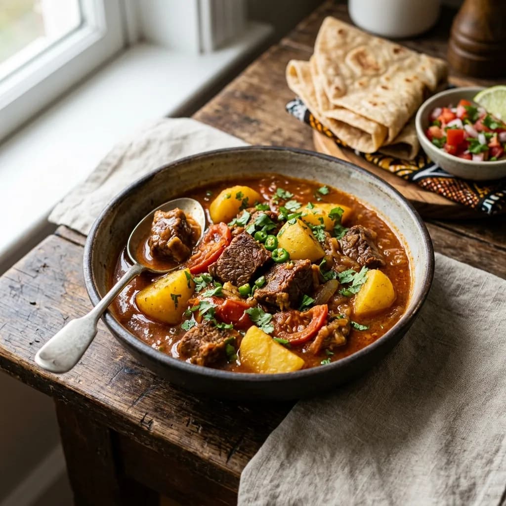 Recipe cover: Kenyan Beef Karanga With Gold Potatoes
