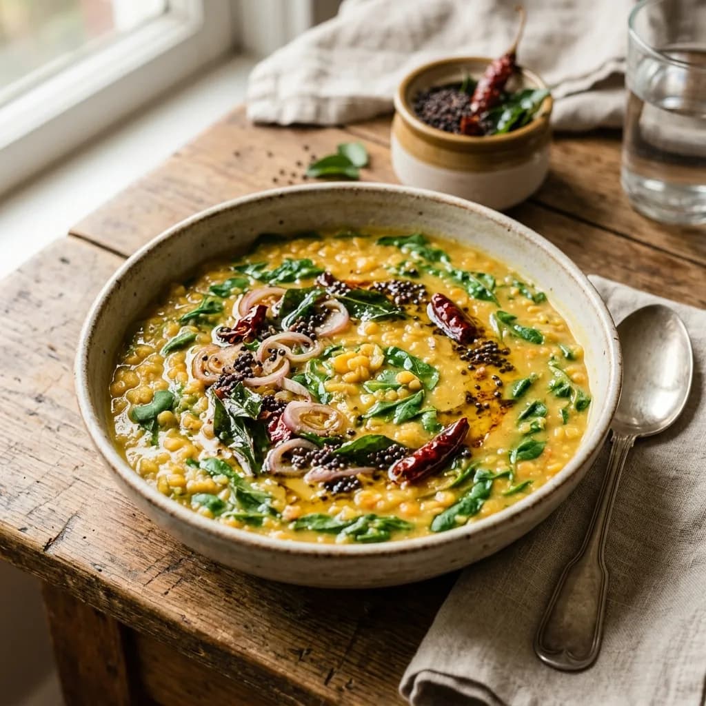 Recipe cover: Sri Lankan Creamy Red Lentil And Moringa Dal