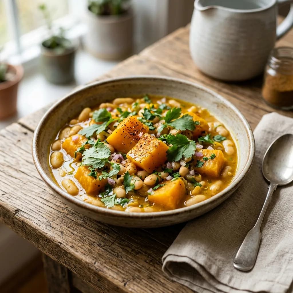 Recipe cover: Ethiopian Spiced Butternut Squash And White Bean Braise