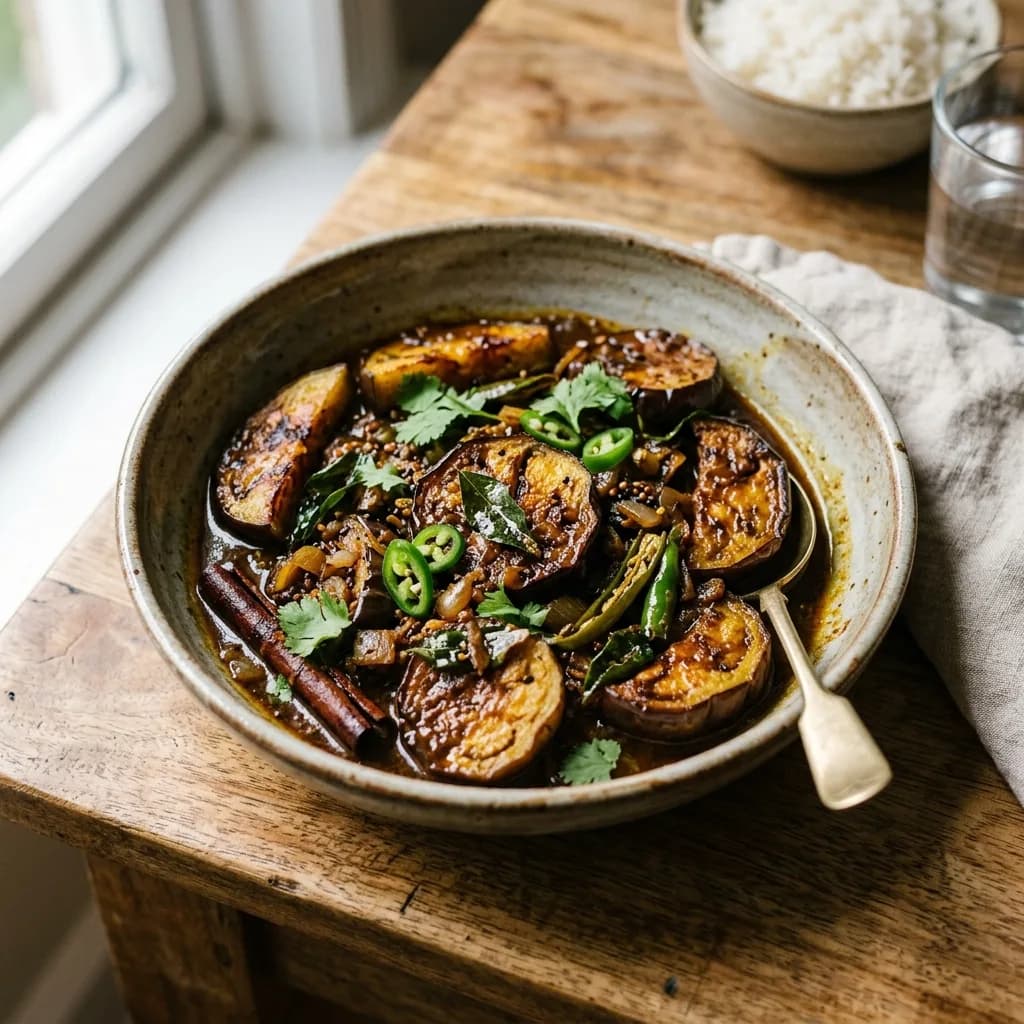 Recipe cover: Sri Lankan Braised Cinnamon Eggplant Curry