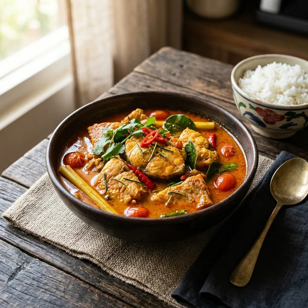 Recipe cover: Asam Padeh Ikan (Minangkabau Tangy Spicy Fish Stew)