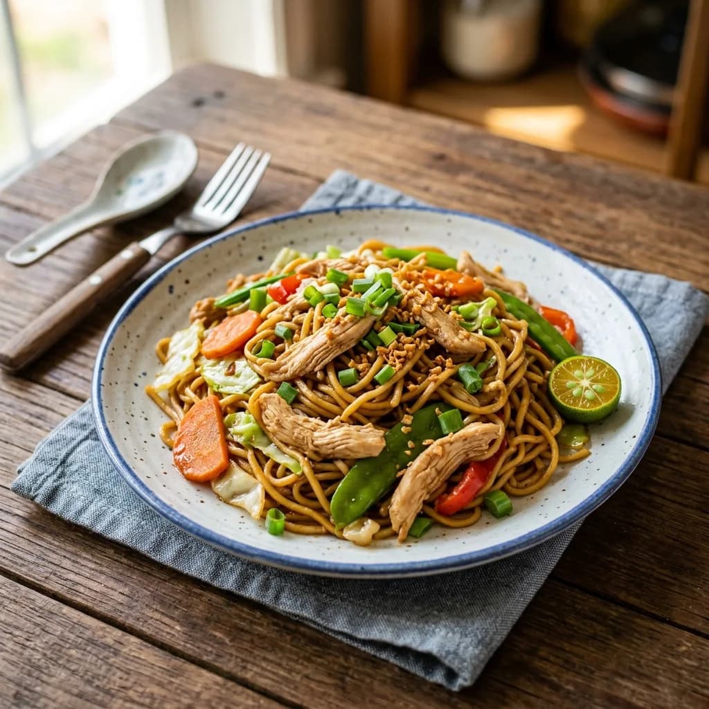 Recipe cover: Filipino Chicken Pancit Canton Noodles