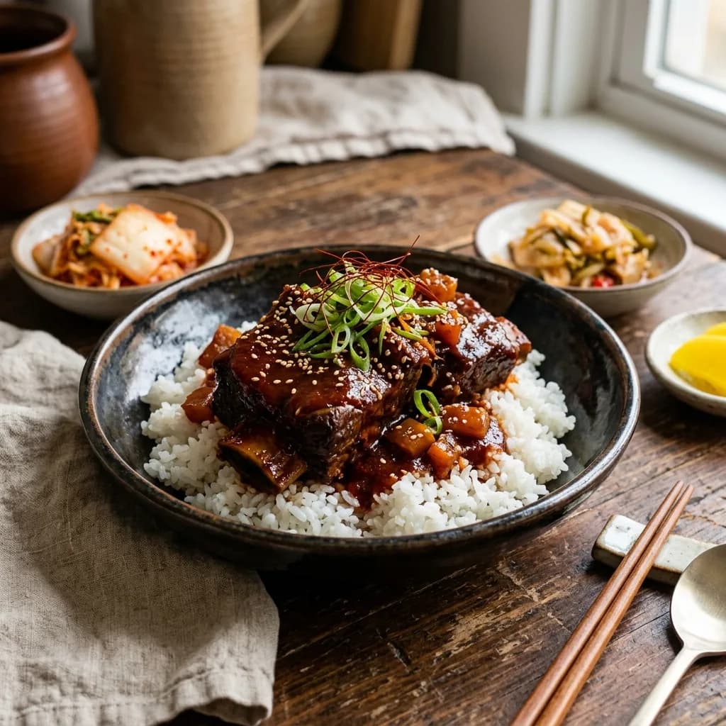 Recipe cover: Gochujang Pear Braised Beef Short Ribs