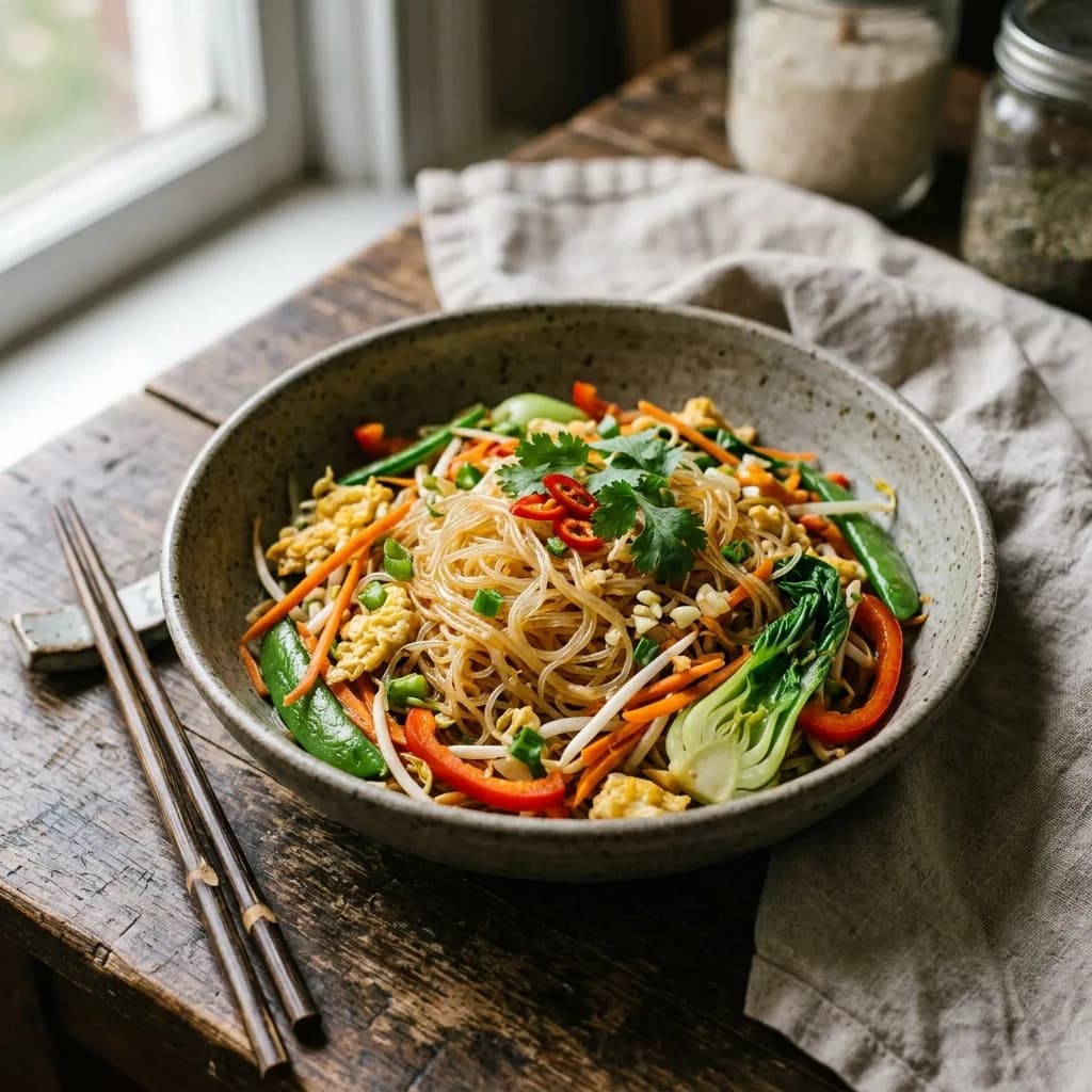 Recipe cover: Thai Glass Noodle And Vegetable Stir-Fry