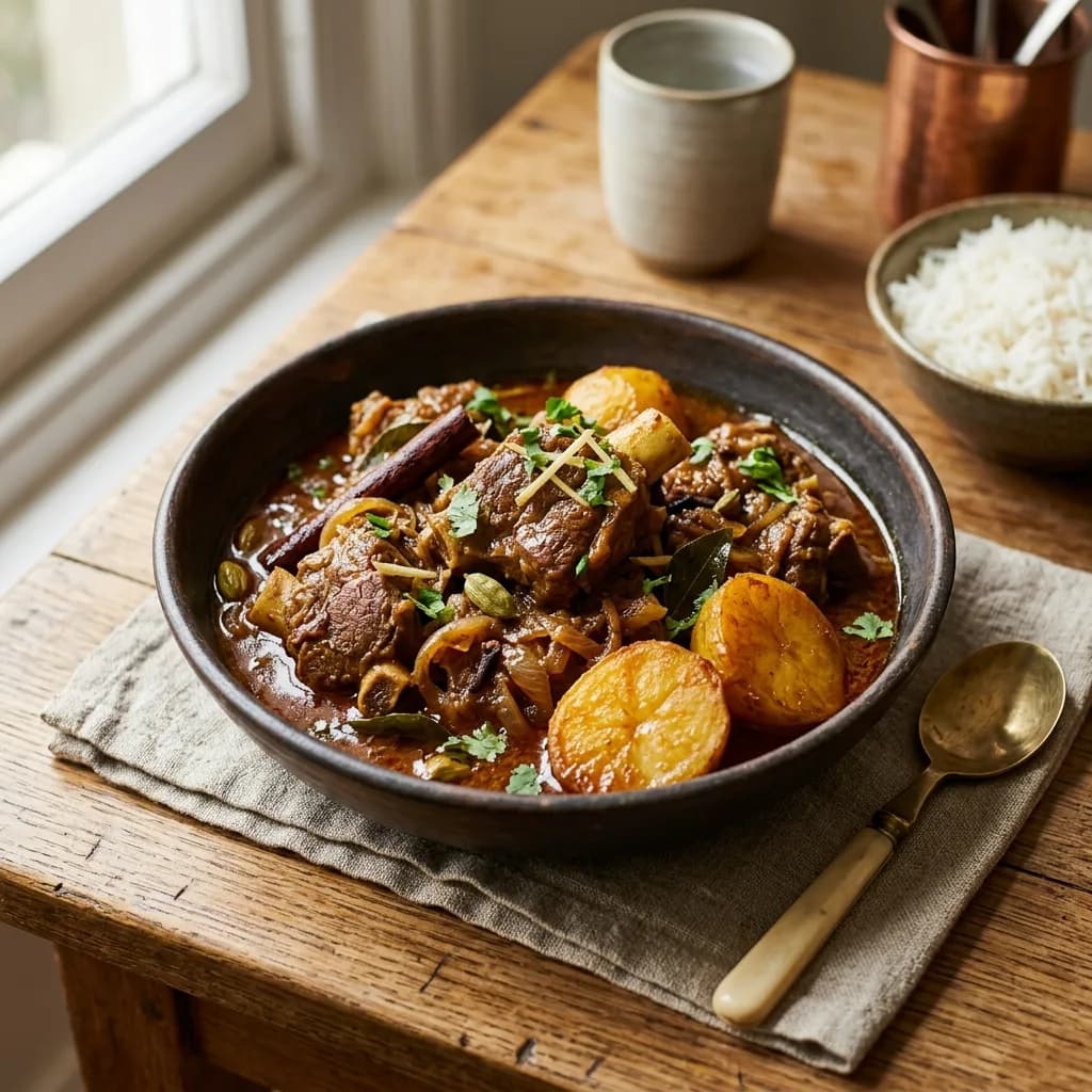Recipe cover: Bengali Spiced Braised Lamb With Potatoes