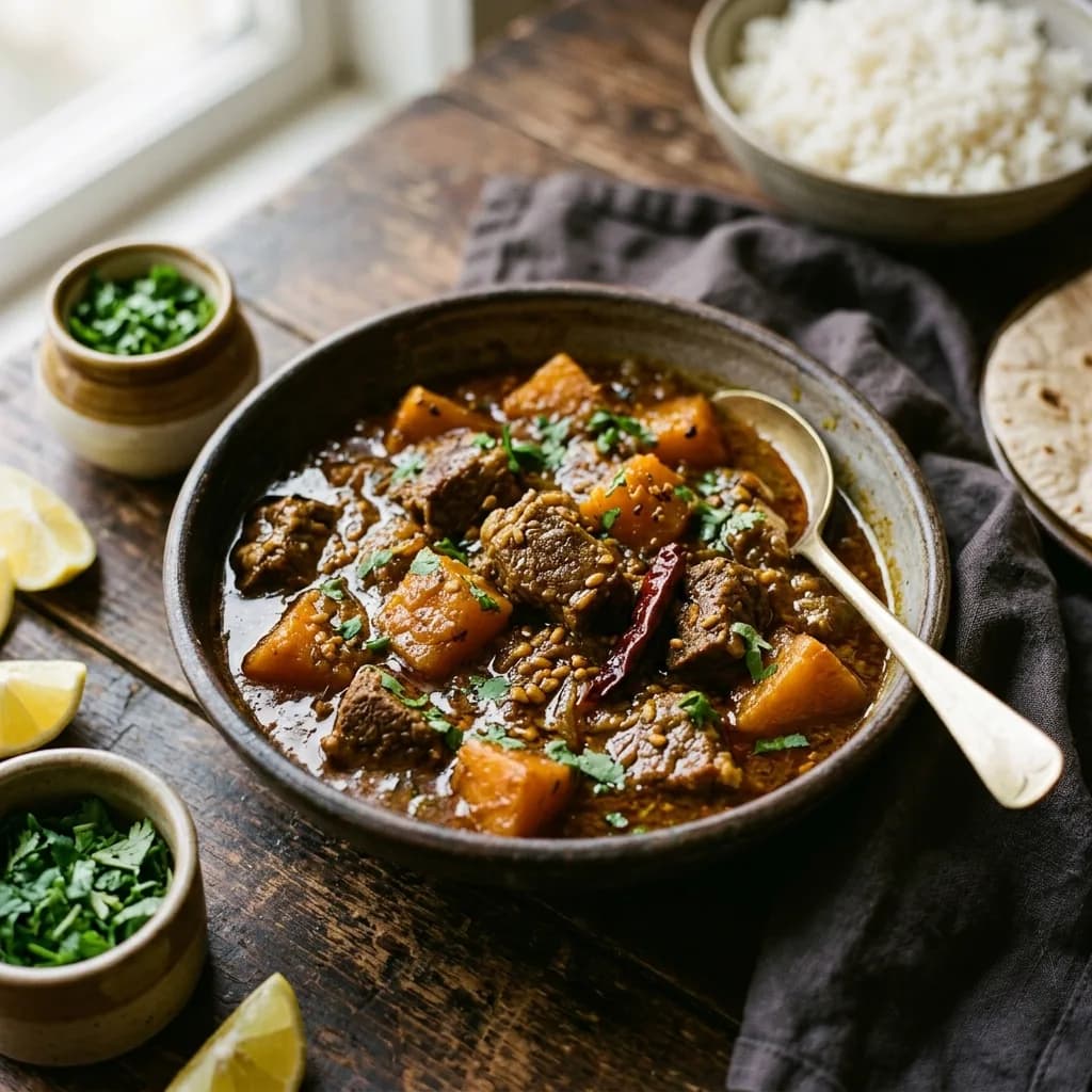 Recipe cover: Himalayan Mustard Oil Braised Beef And Pumpkin