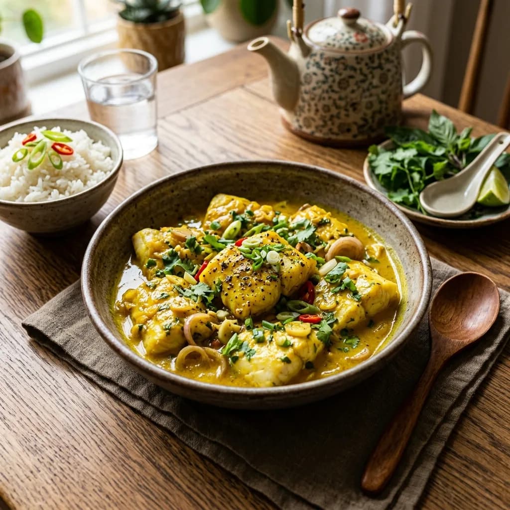 Recipe cover: Vietnamese Coconut Braised Turmeric Fish Fillets