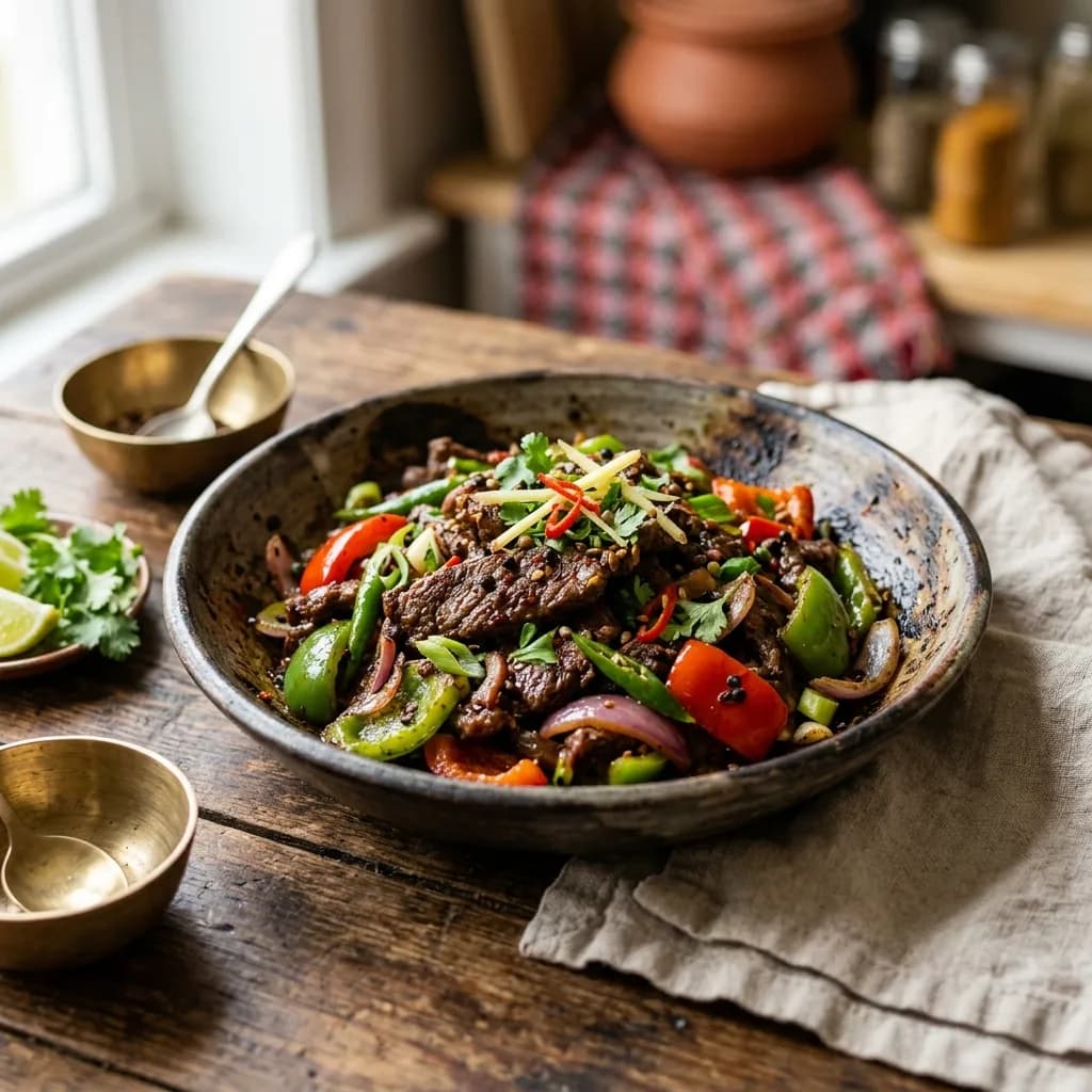 Recipe cover: Nepalese Timur Spiced Beef Stir-Fry