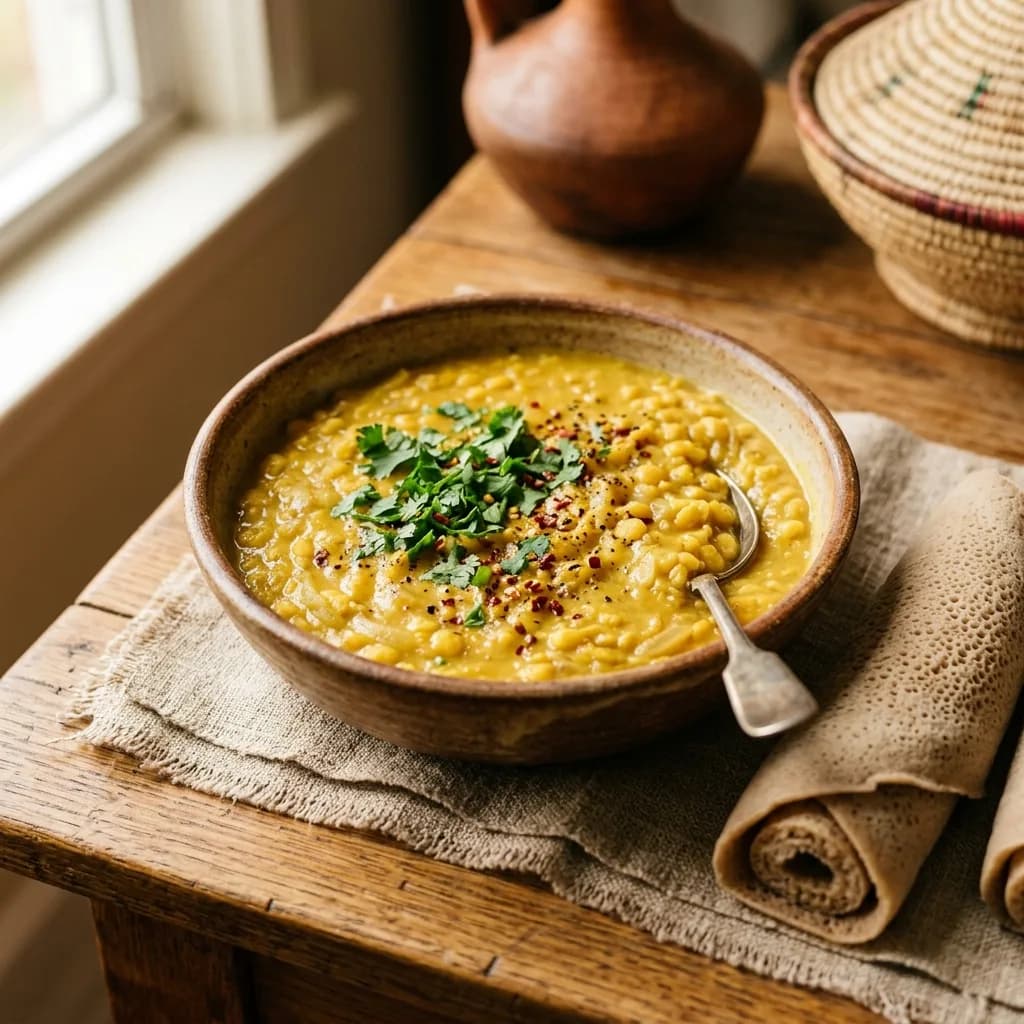 Recipe cover: Ethiopian Yellow Split Pea Stew With Turmeric